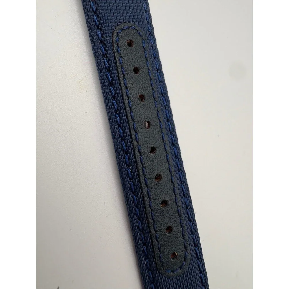 Timex T20461 Indiglo Mens Watch White Dial Day Date BRAND NEW Navy Canvas Strap